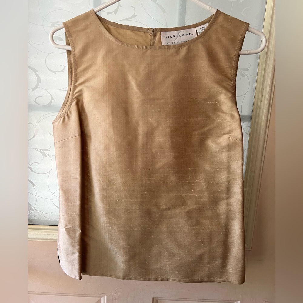 Silk Lore by Beth Terrell π― silk button down jacket and tank top. Size M NWT - Picture 2 of 13